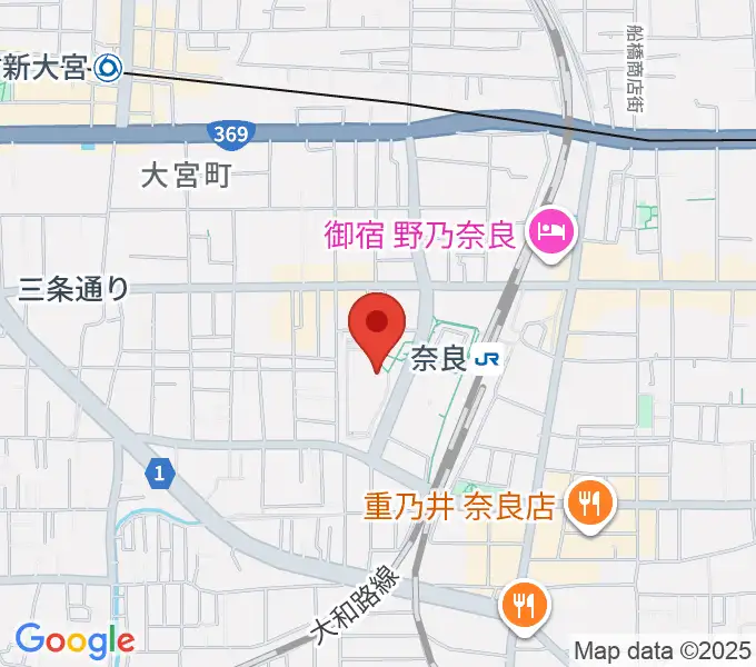 なら100年会館の地図