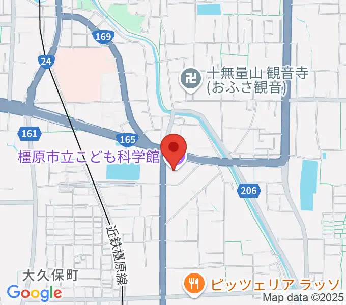 かしはら万葉ホールの地図