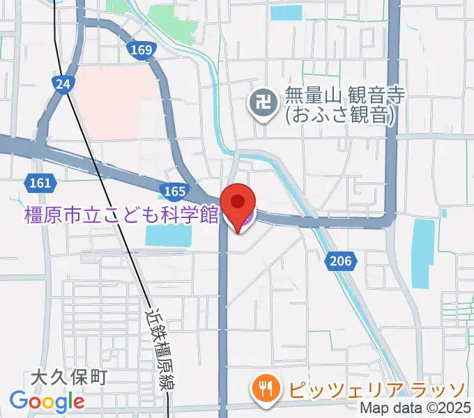 かしはら万葉ホールの地図