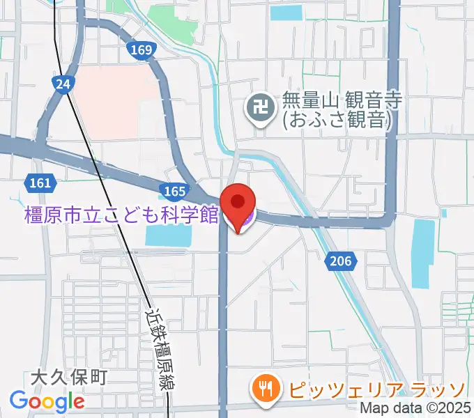 かしはら万葉ホールの地図