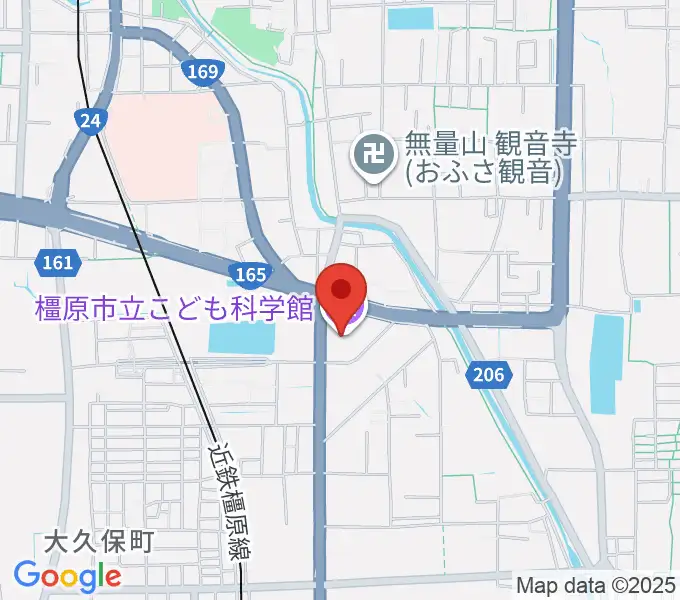 かしはら万葉ホールの地図