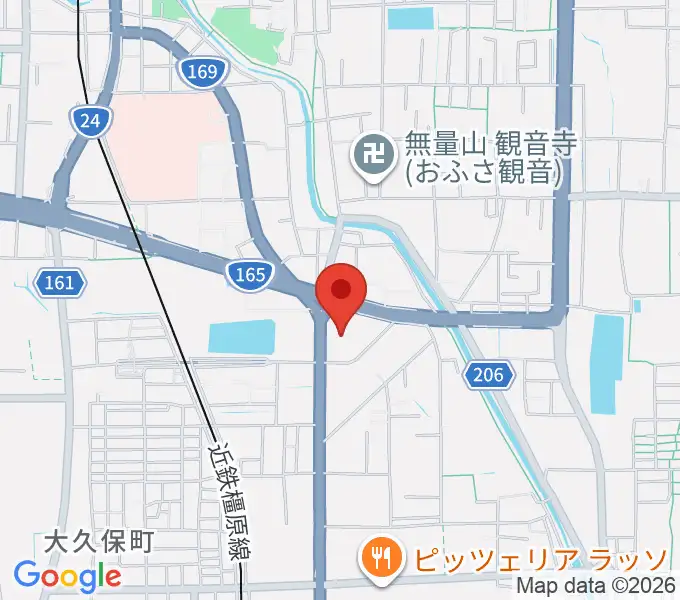 かしはら万葉ホールの地図