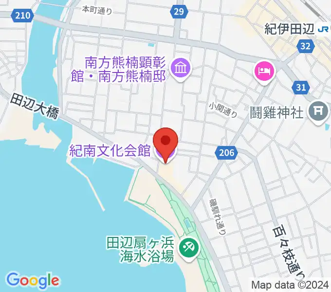 紀南文化会館の地図