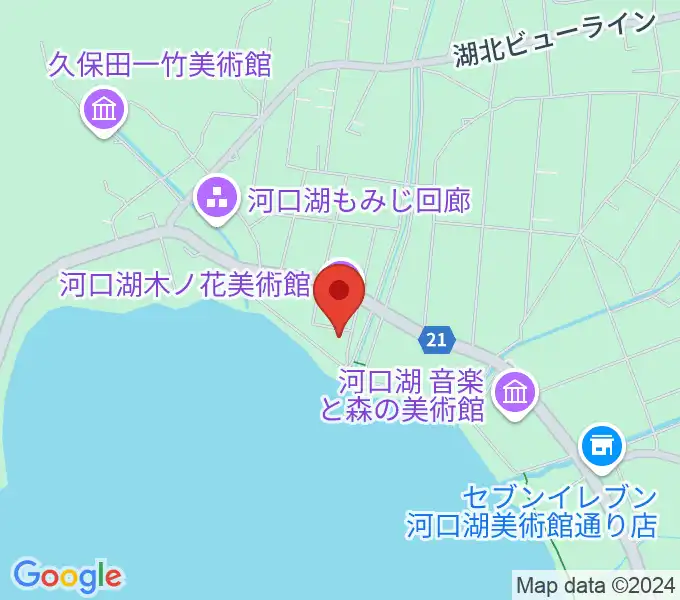 河口湖円形ホールの地図