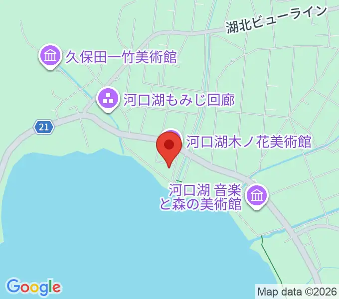 河口湖円形ホールの地図