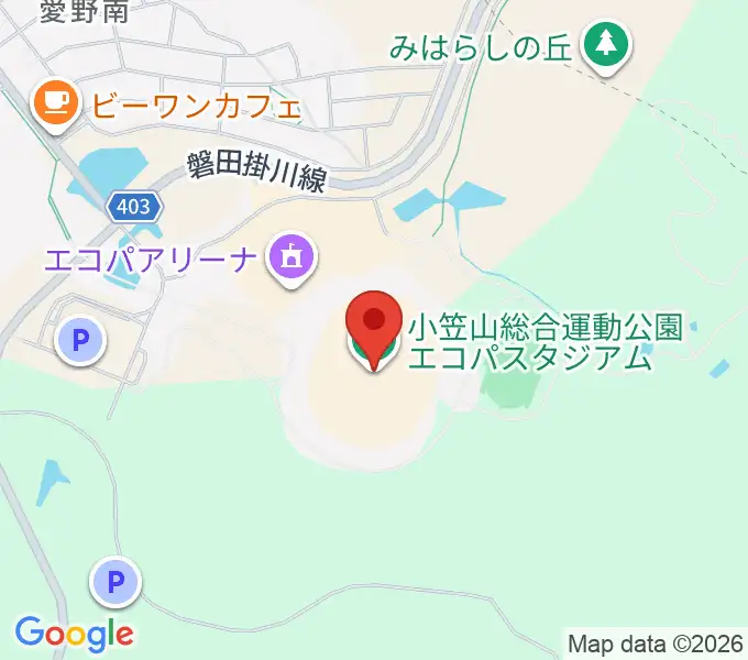静岡エコパスタジアムの地図