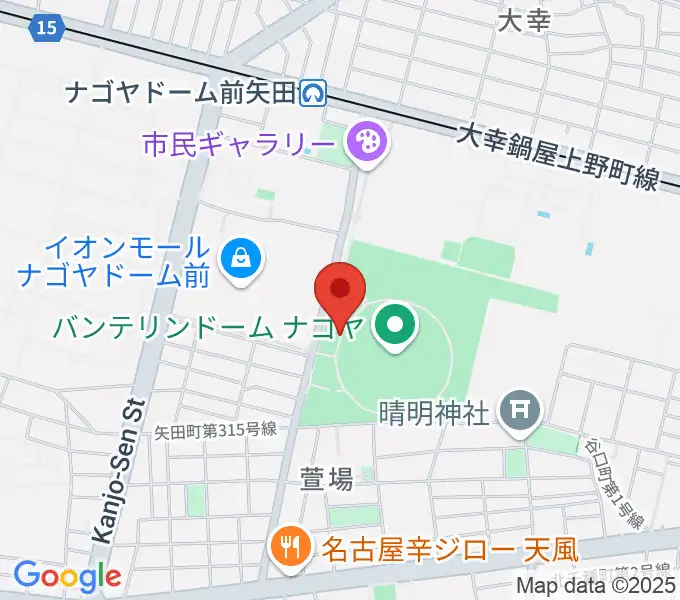 バンテリンドーム ナゴヤの地図