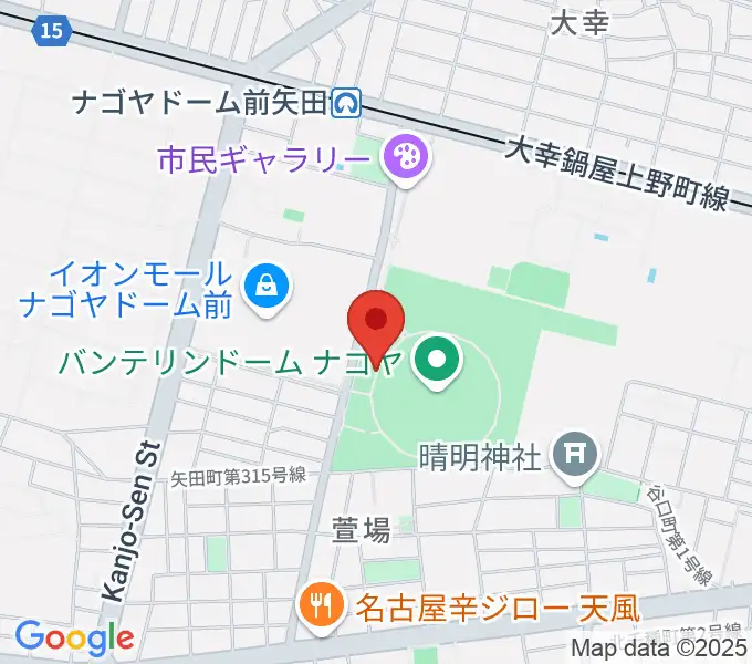 バンテリンドーム ナゴヤの地図
