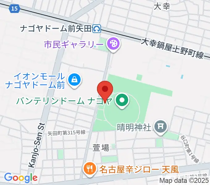 バンテリンドーム ナゴヤの地図
