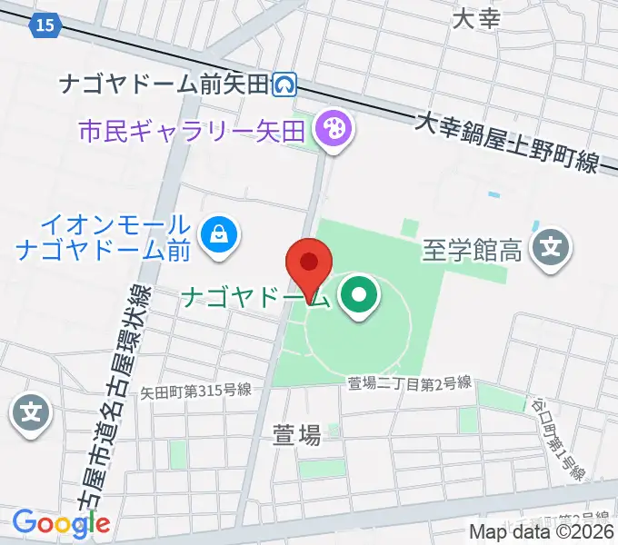 バンテリンドーム ナゴヤの地図