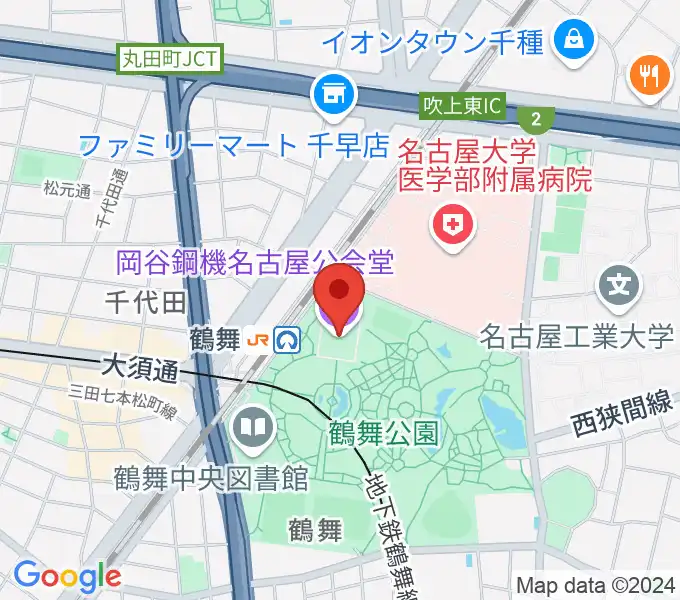 岡谷鋼機名古屋公会堂の地図