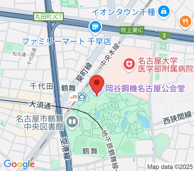 岡谷鋼機名古屋公会堂の地図