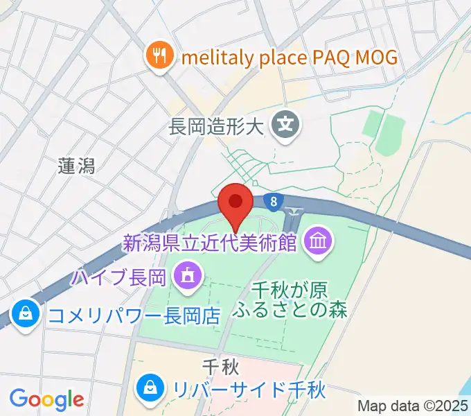 長岡リリックホールの地図