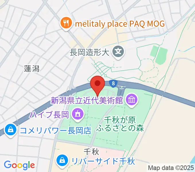長岡リリックホールの地図