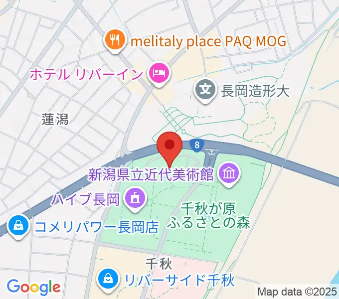 長岡リリックホールの地図