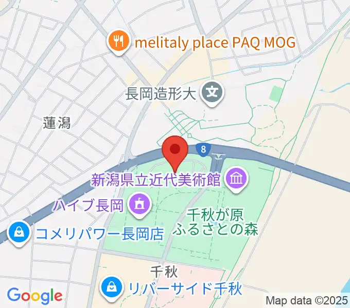 長岡リリックホールの地図