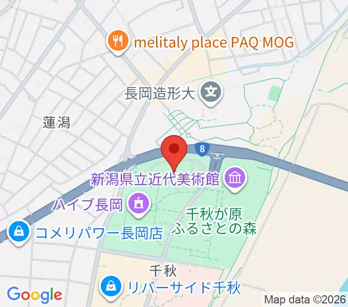 長岡リリックホールの地図