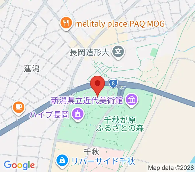 長岡リリックホールの地図