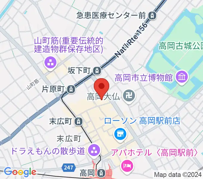 高岡クローバーホールの地図