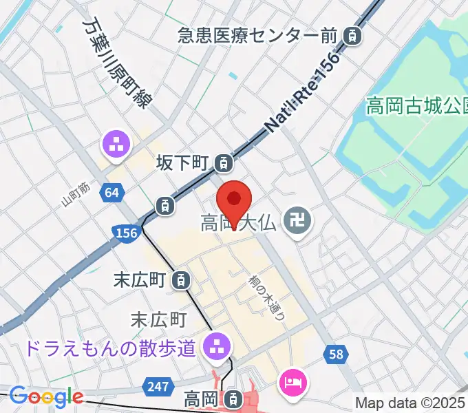 高岡クローバーホールの地図