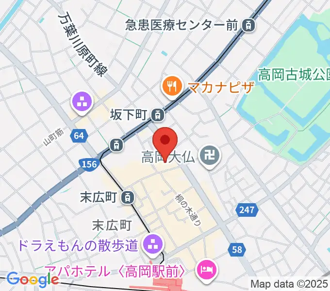高岡クローバーホールの地図