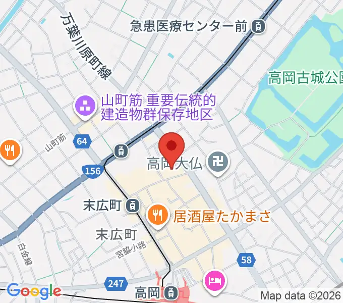 高岡クローバーホールの地図