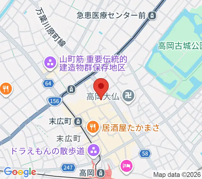 高岡クローバーホールの地図