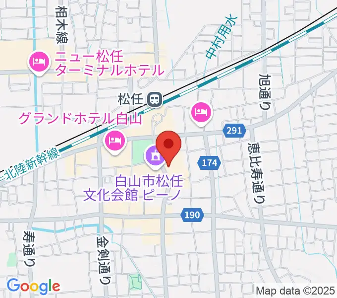白山市松任学習センタープララの地図