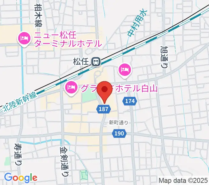 白山市松任学習センタープララの地図