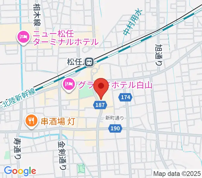 白山市松任学習センタープララの地図