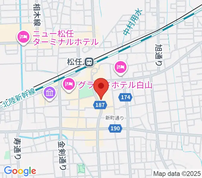 白山市松任学習センタープララの地図