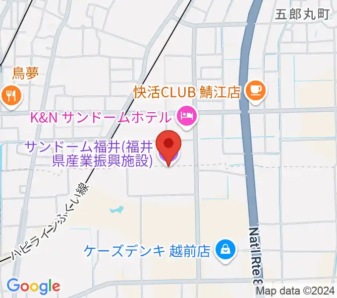 サンドーム福井の地図