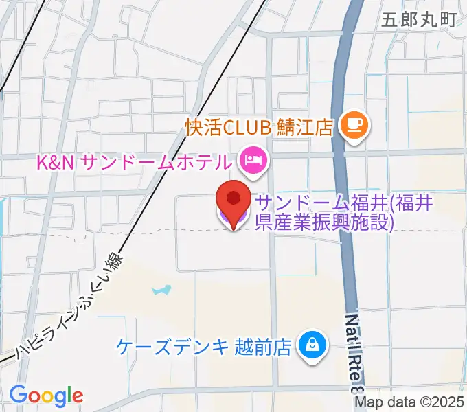 サンドーム福井の地図