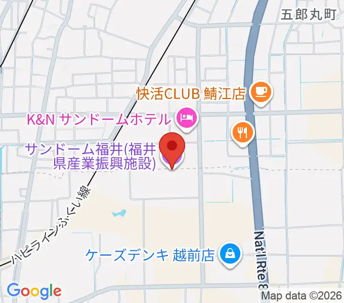 サンドーム福井の地図