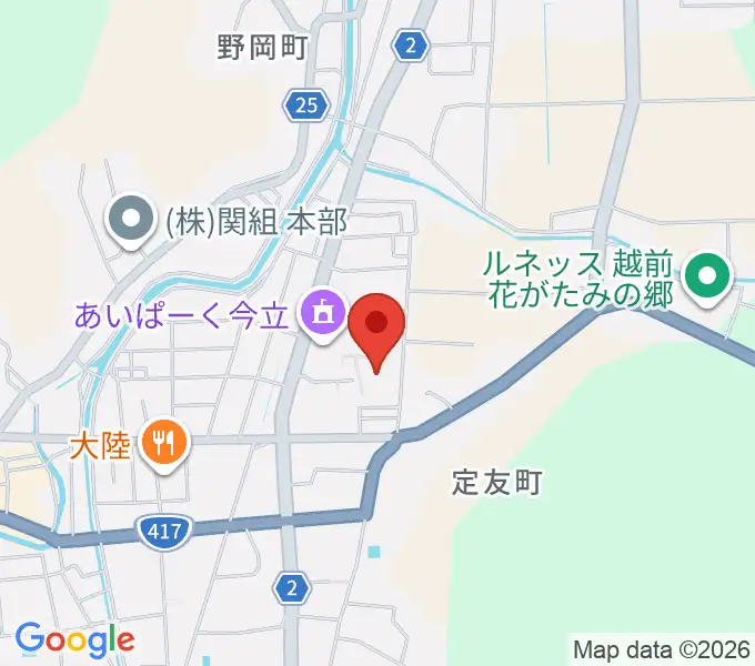 越前市いまだて芸術館の地図