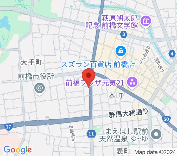 前橋DYVERの地図