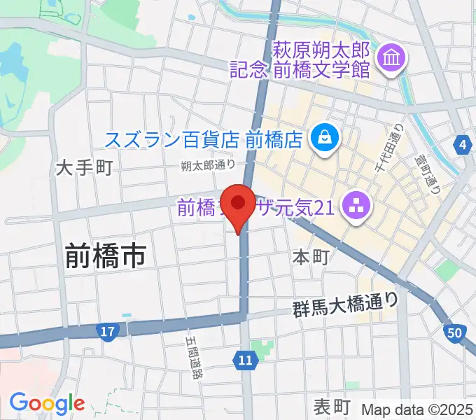 前橋DYVERの地図