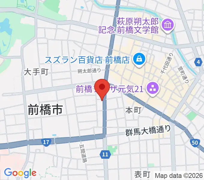 前橋DYVERの地図