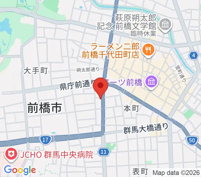前橋DYVERの地図