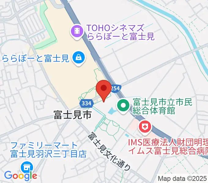 富士見市民文化会館キラリふじみの地図