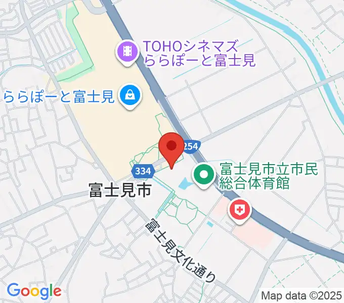 富士見市民文化会館キラリふじみの地図