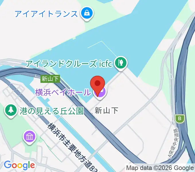 横浜ベイホールの地図