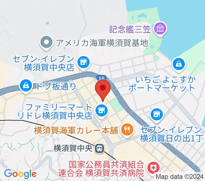 横須賀ヤンガーザンイエスタディの地図