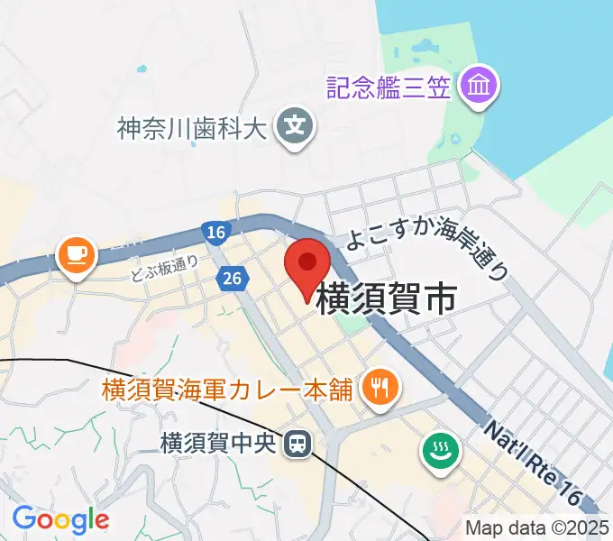 横須賀ヤンガーザンイエスタディの地図