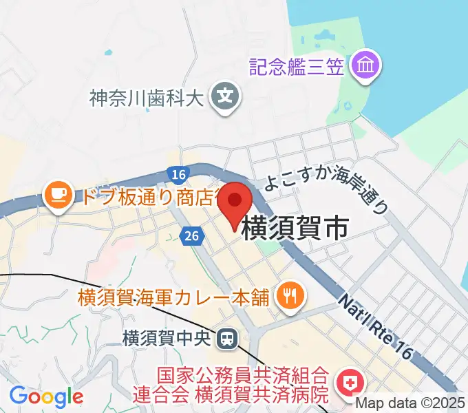 横須賀ヤンガーザンイエスタディの地図