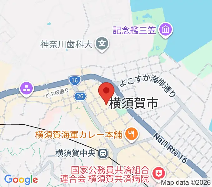 横須賀ヤンガーザンイエスタディの地図