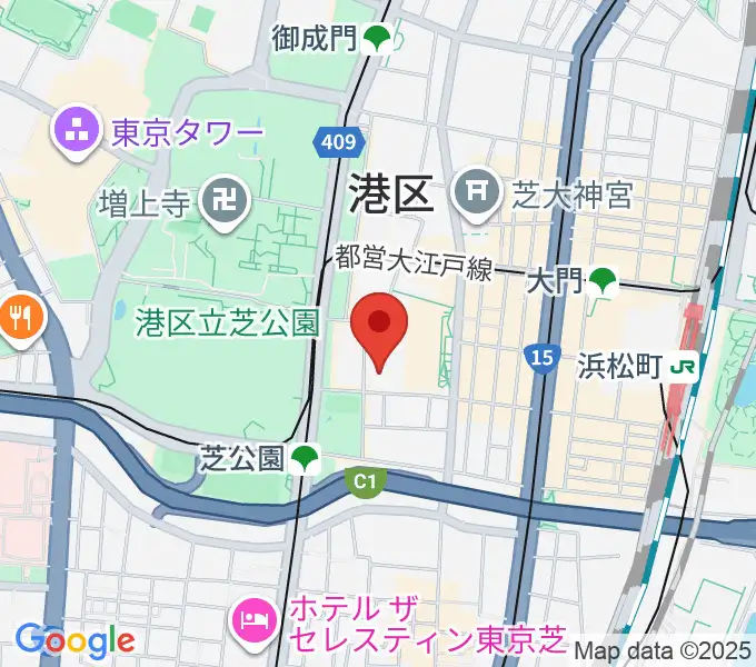 メルパルク東京 メルパルクホールの地図