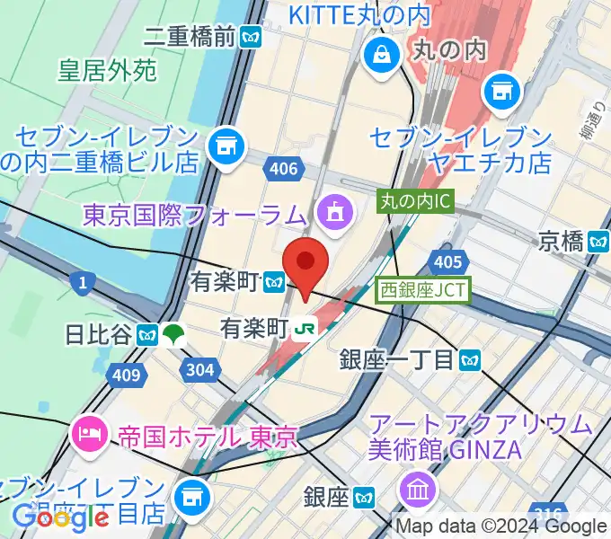 有楽町よみうりホールの地図