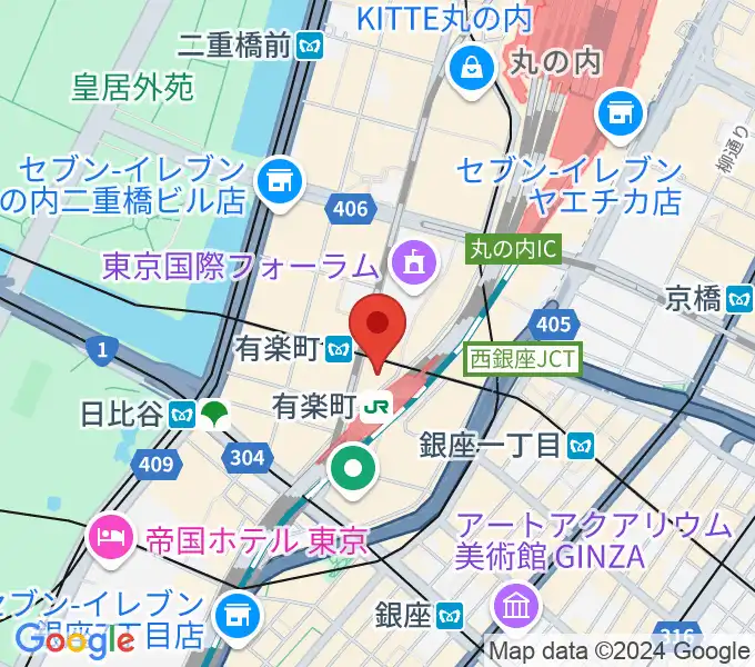 有楽町よみうりホールの地図