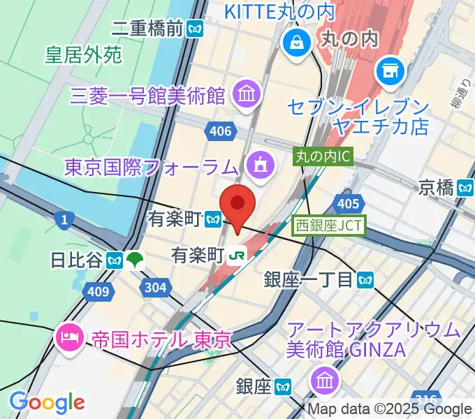 有楽町よみうりホールの地図